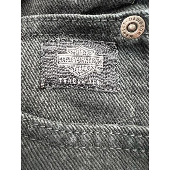 Harley-Davidson High Rise Straight Leg Jeans - Black Denim - size 12R - J - Picture 4 of 10